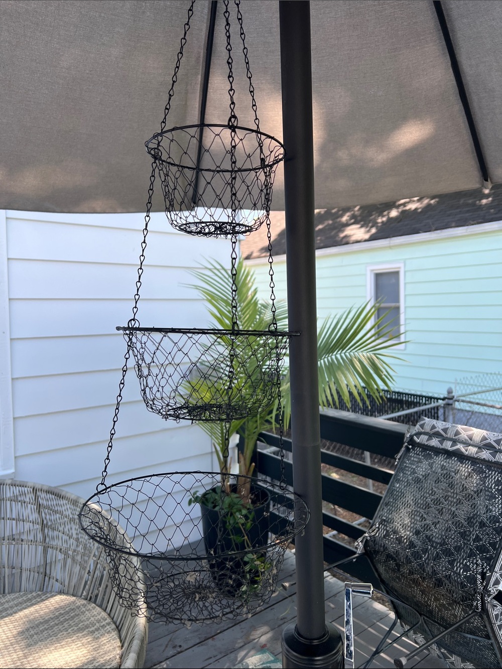 3-Tier Hanging Wire Basket - Black